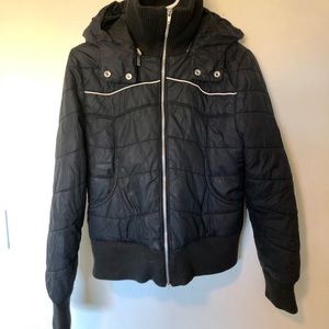 Roxy black puffer bomber coat